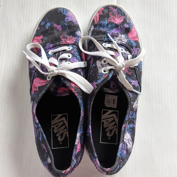 VANS authentic warped floral sneakers women's size 7.5 - Picture 2 of 11